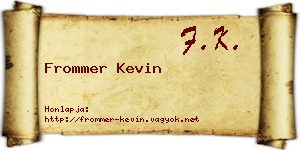 Frommer Kevin névjegykártya